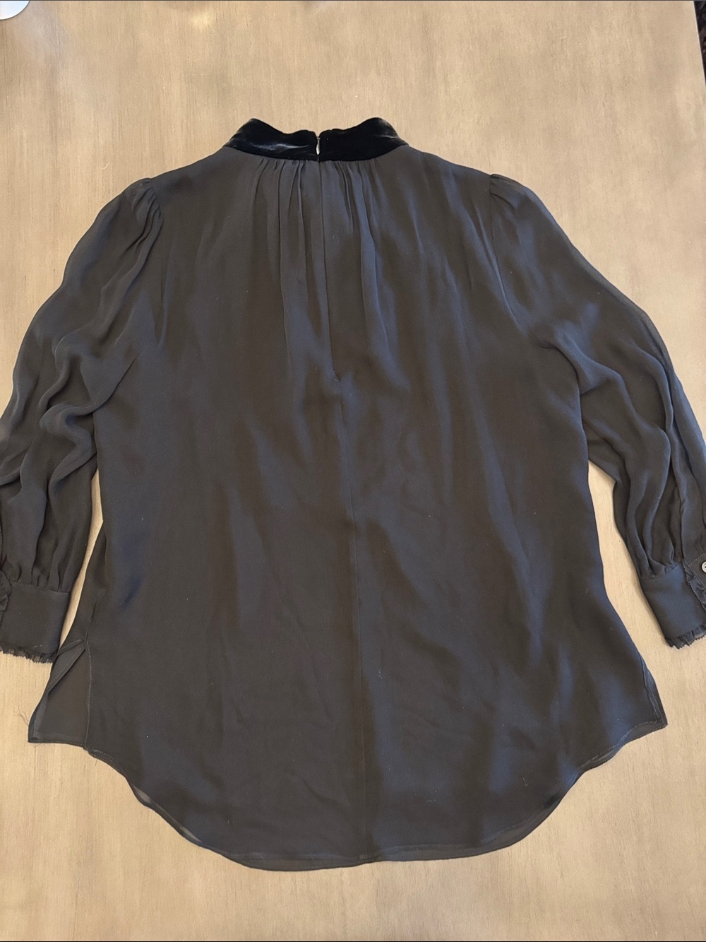 kate spade Black Velvet Tie-Neck Blouse - Picture 3 of 3